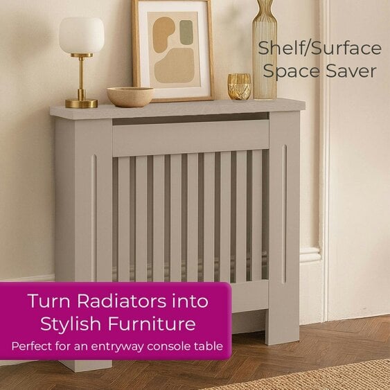 Neo Grey Decorative Wooden Radiator Cover Small