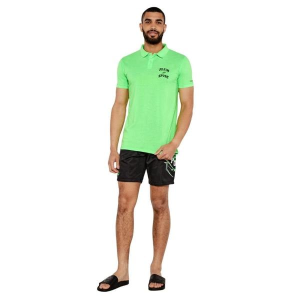 Plein Sport Scratch Logo Green Polo Shirt