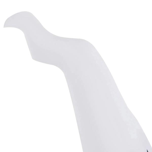 White inflatable ghost figure with smooth arms and black accent face panel