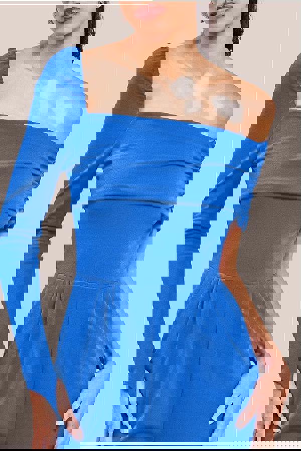 One Shoulder Scuba Jumpsuit - Royal Blue TR375