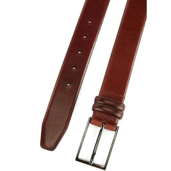 Boss Mens Carmello Plain Leather Belt - Medium Brown - 