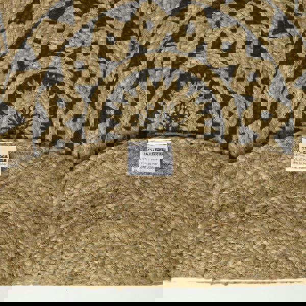 HOMESCAPES Natural & Black Mandala Braided Jute Rug