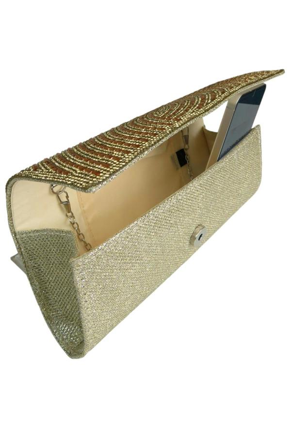 Paulo Due Oval Pattern Diamante Clutch Bag