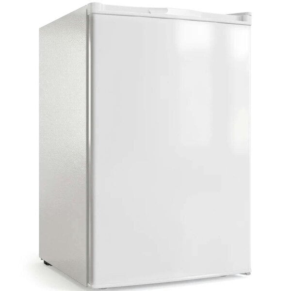 85L Mini Freezer Countertop, Compact Freestanding Upright Freezer with Reversible Door, Removable Glass Shelves, White