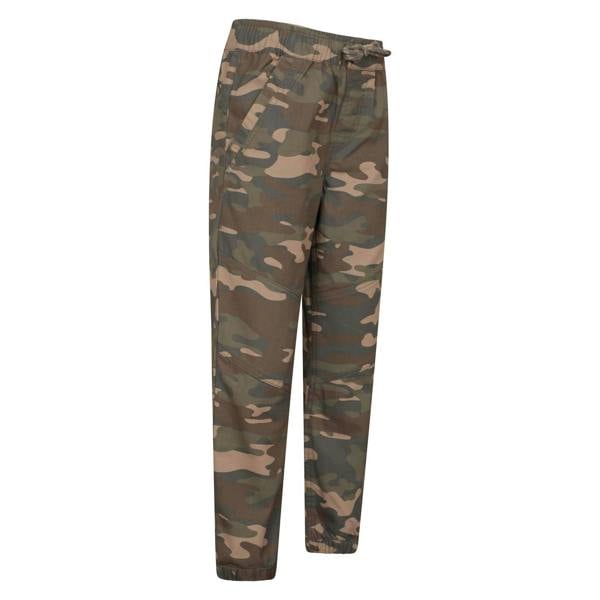Mountain Warehouse Childrens/Kids Camo Reinforced Knee Trousers - Green/Brown - 