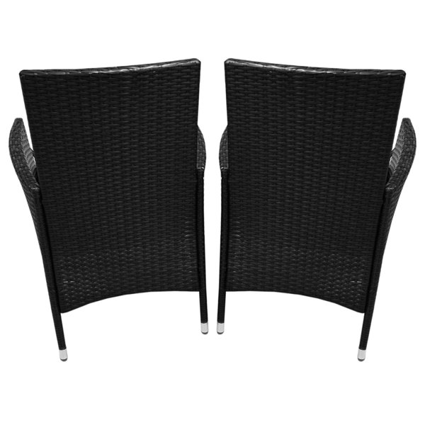 Jardi Rattan Bistro Set Black