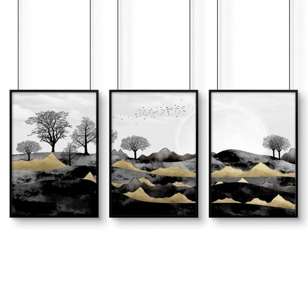 Art for the living room | set of 3 wall art prints