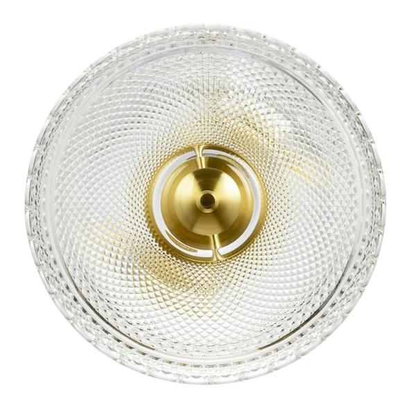 Traditional Antique Brass Ceiling Light with Clear Textured Glass Image 4