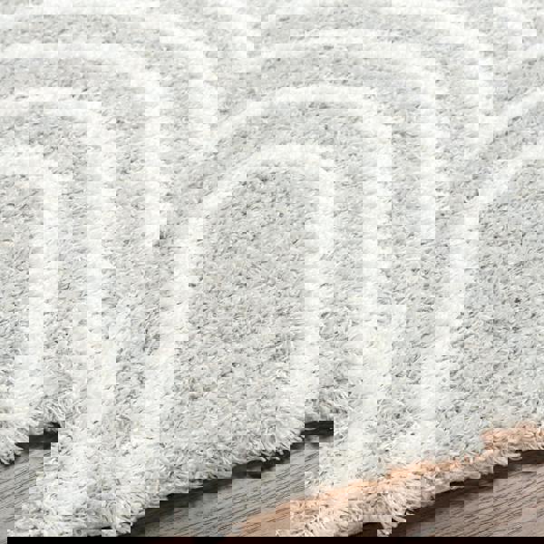 Livabliss Urban Shag-Modern Grey White Soft Plush Pile Rug