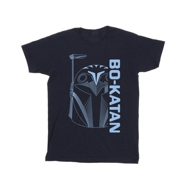 Star Wars Mens The Mandalorian Bo Katan Helm T-Shirt - Navy Blue