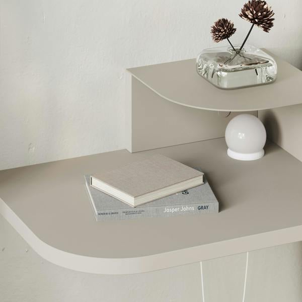 Decortie Floating Bedside Table Modern Corner Design Nightstand 30cm Wall-mounted w/ LED Lamp in 3-tones for Bedroom