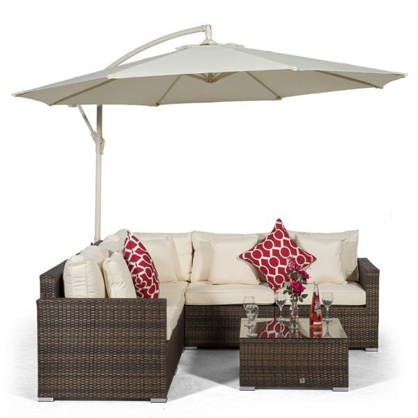 Giardino Havana 5 Seat Outdoor Rattan Corner Sofa Set with Coffee Table