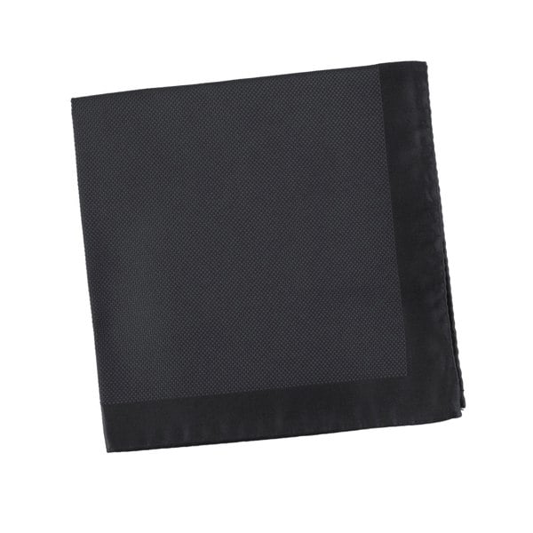 Alexander McQueen woven silk Pocket Square pochette in charcoal grey