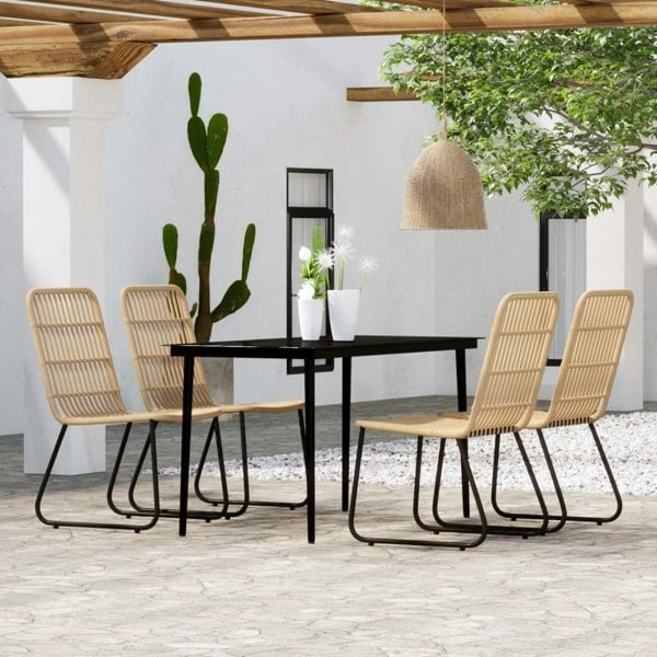 Berkfield 5 Piece Garden Dining Set Oak