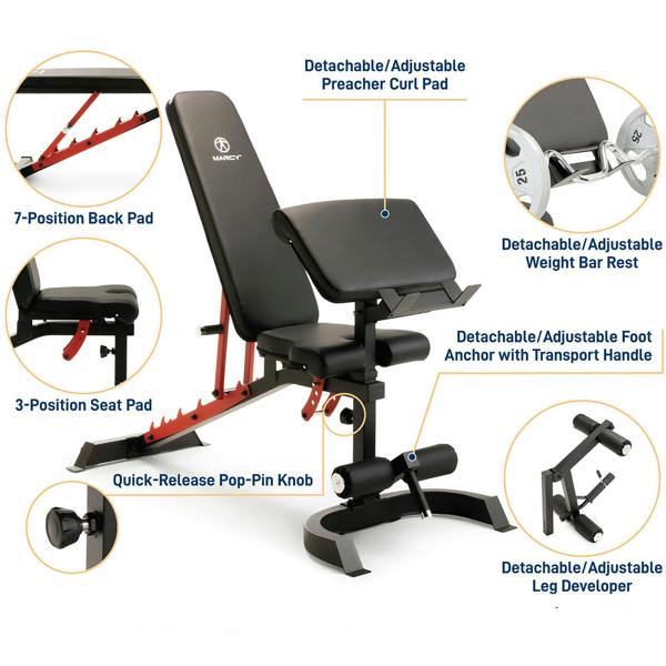 Marcy SM7553 Smith Cage Machine Linear Bearings Utility Weight Bench