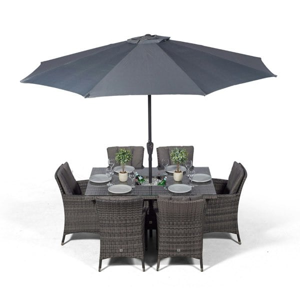 Giardino Savannah Rectangular 6 Seater Patio Dining Set with Ice Bucket Drinks Cooler