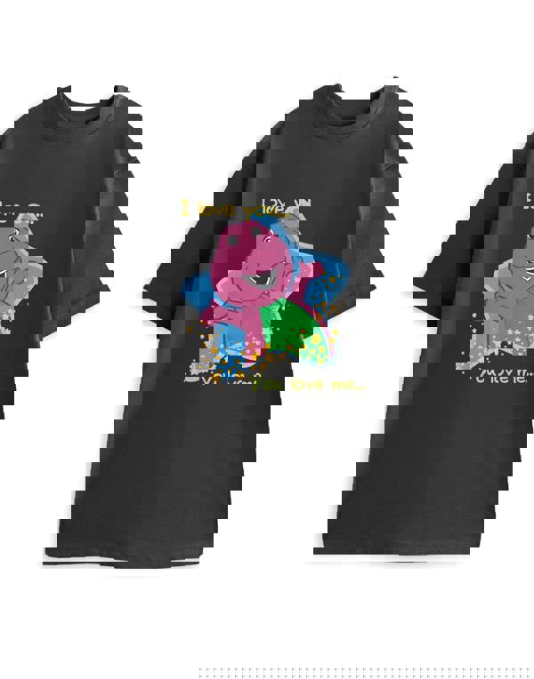 Barney Womens Grey I love you you love me Short Sleeved T-Shirt