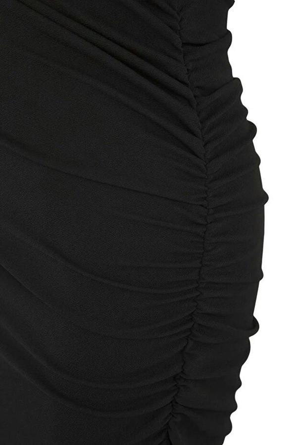 WOVCOR Midi Knit Dress with Gathering Detail