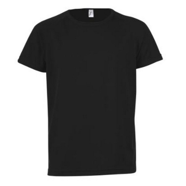 SOLS Childrens/Kids Sporty Unisex Short Sleeve T-Shirt - Black
