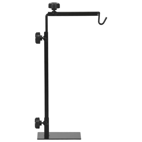 Black reptile lamp stand holder with adjustable pole and hanging hook