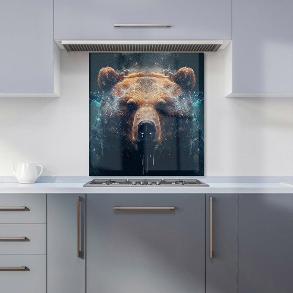 Warren Reed - Designer Brown Bear Face Splashart Kitchen Splashback