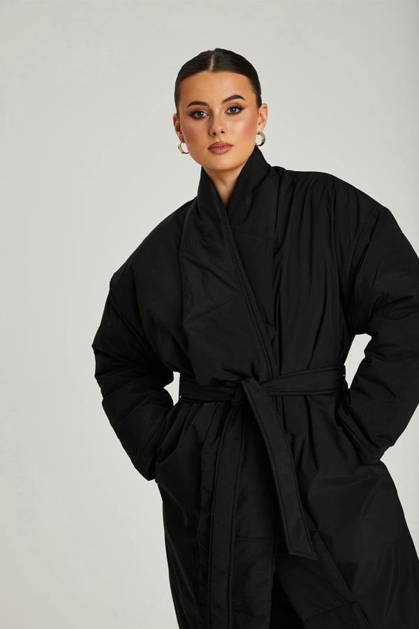 Urban Bliss Black Belted Puffer Jacket