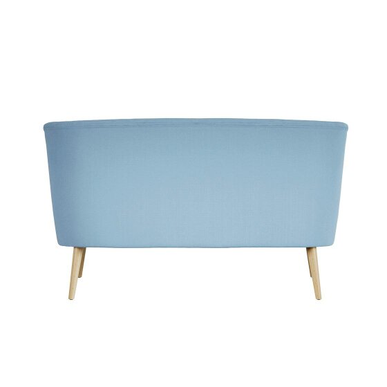 Wyld Haus Hettie Soft Blue 2 Seater Love Sofa Wooden Legs