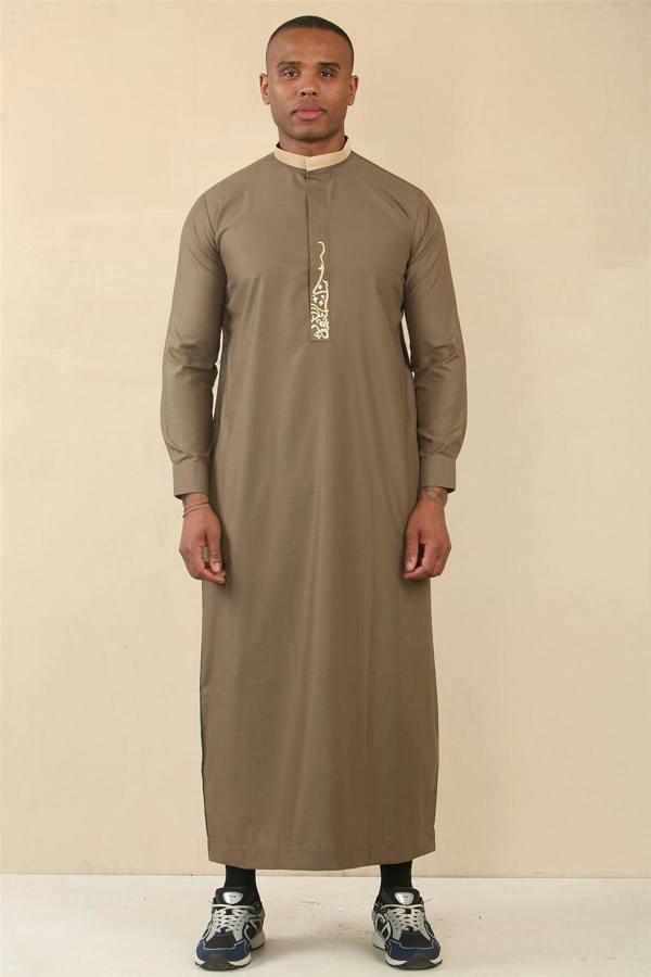 Infinity Leather Men's Thobe Arab Saudi Emirati Islamic Clothing Jubba Robe