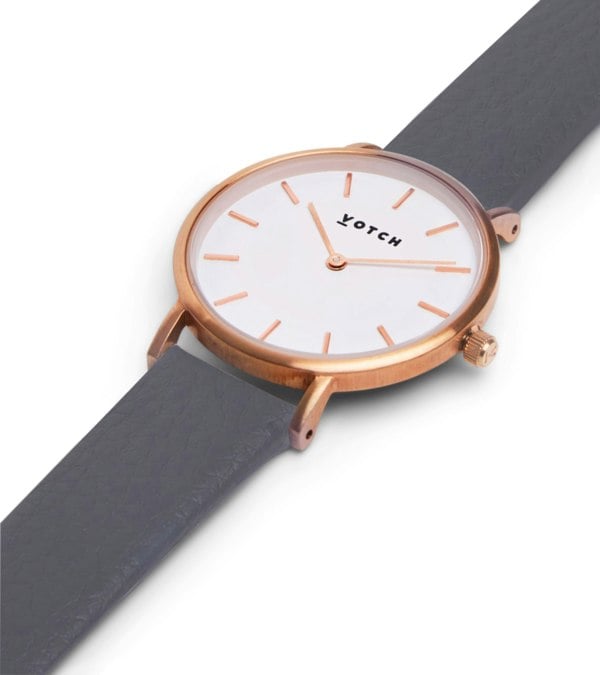 Votch Rose Gold & Slate Grey Watch | Petite