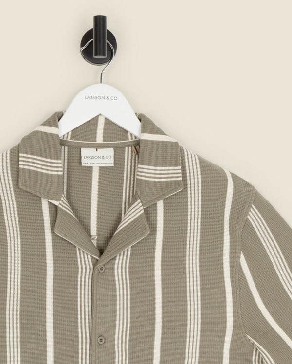 Larsson & Co Hannes - Waffle Stripe Short Sleeve Shirt