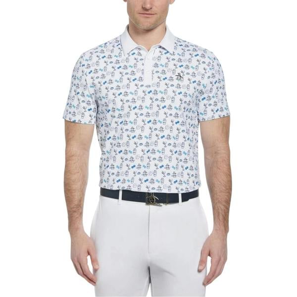 Original Penguin Mens Retro Golf Polo Shirt - Bright White - 