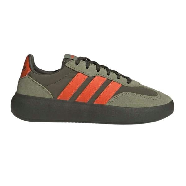 Adidas Childrens/Kids Barreda Leather Platform Trainers - Olive/Orange - 