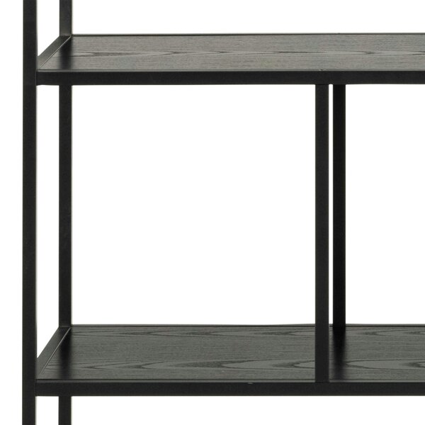 Wyld Haus El Paso Black Metal Frame Bookcase 4 Shelves in Step Design