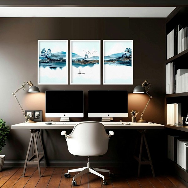 Art wall office | set of 3 framed wall art