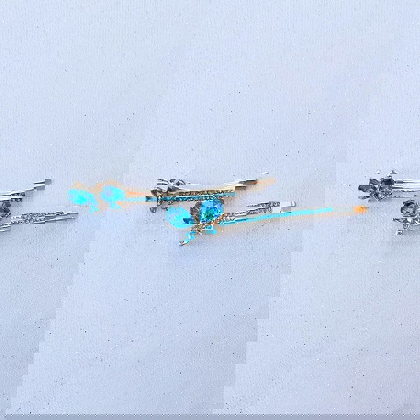 Butterfly Hair Grips Butterfly Hair Slides Teal Sparkly Hair Slides crystal