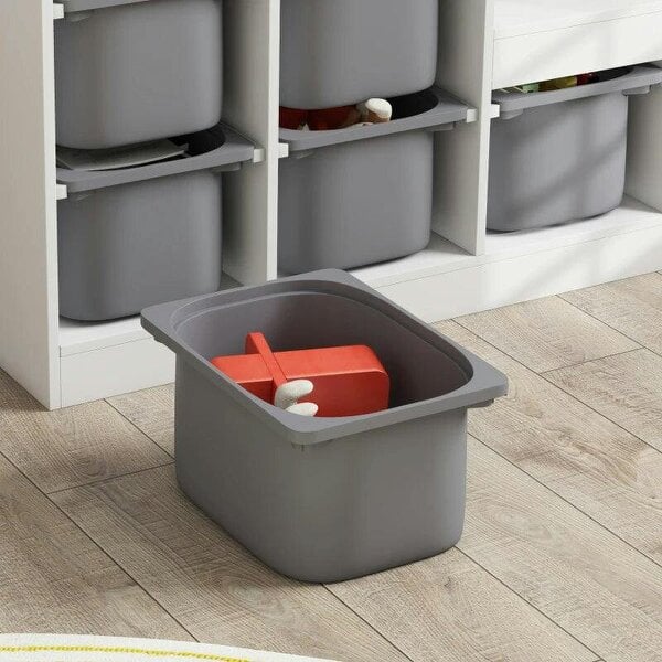 Bobobiy Toy Storage Organiser, Three-Layer Kids Toy Storage Units, with Removable Bins, for Ages 3-8 Years, Grey