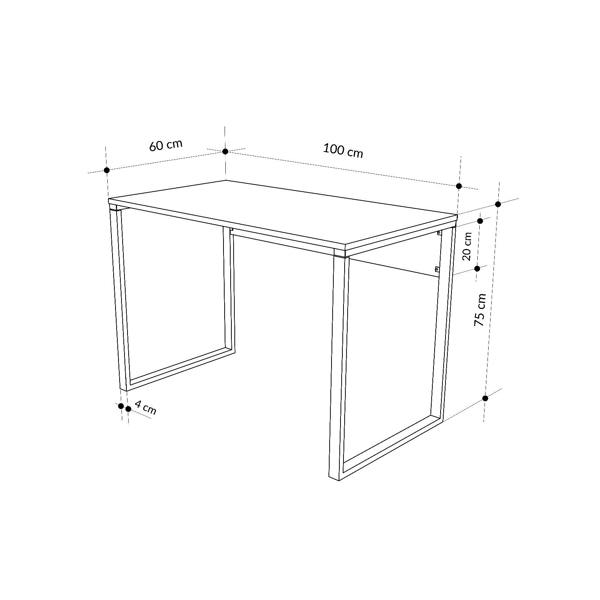 Decortie Inna Modern Work Table Lotus with Sturdy Metal Legs Particle Board Industrial Desk Width 110cm