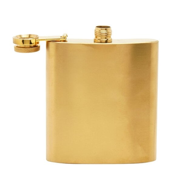Harvey Makin 6oz Gold Stainless Steel Flask Set with Funnel