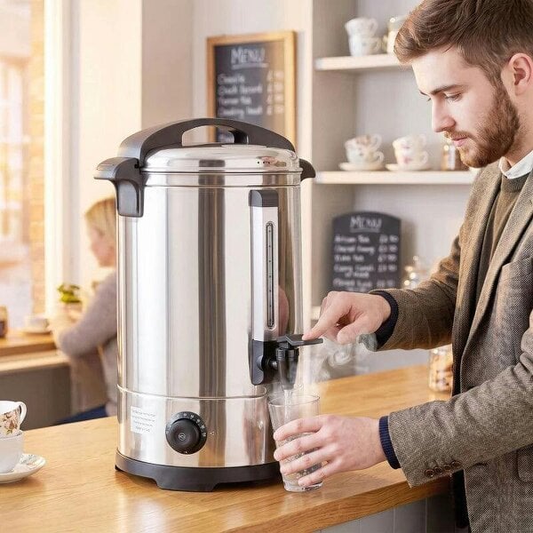 17L Catering Urn, 2500W Stainless Steel Hot Water Boiler Dispenser with Thermostat, Keep Warm Function and Easy Pour Tap