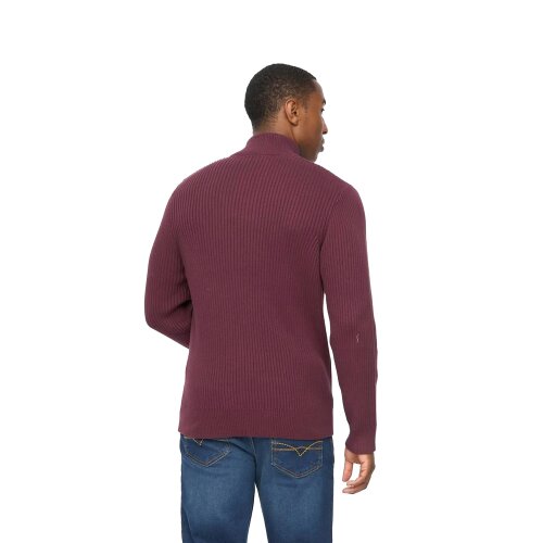 Crosshatch Mens Wellburys Chunky Knit Jumper - Raisin