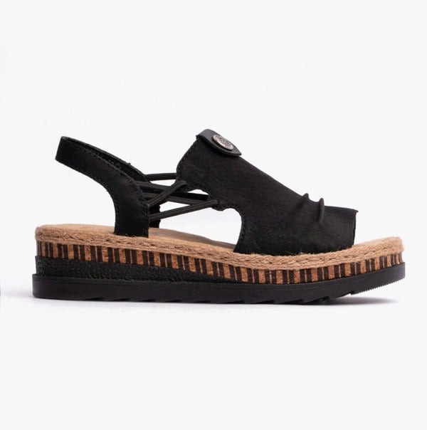 Rieker V7972-00 Womens Sandals - Black