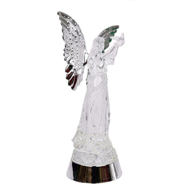 33cm LED Light Up Angel Water Spinner Decoration in Clear Acrylic with Swirling Glitter image 3
