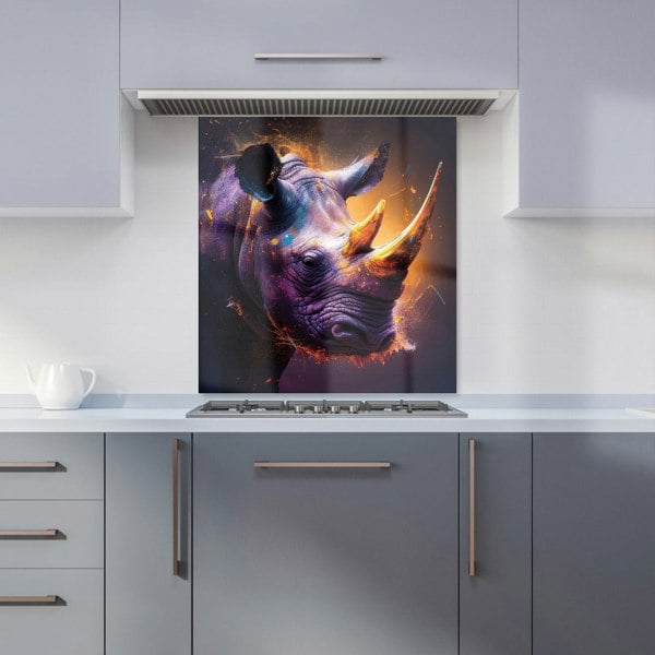 Warren Reed - Designer Golden Rhino Face Splashart Kitchen Splashback