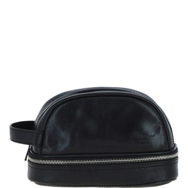 Real Leather Zip Wash Bag: pl-41