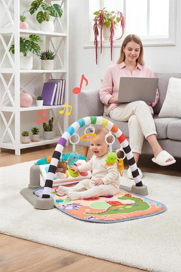 Living and Home Baby Gym with Musical Keyboard & Hanging Toys