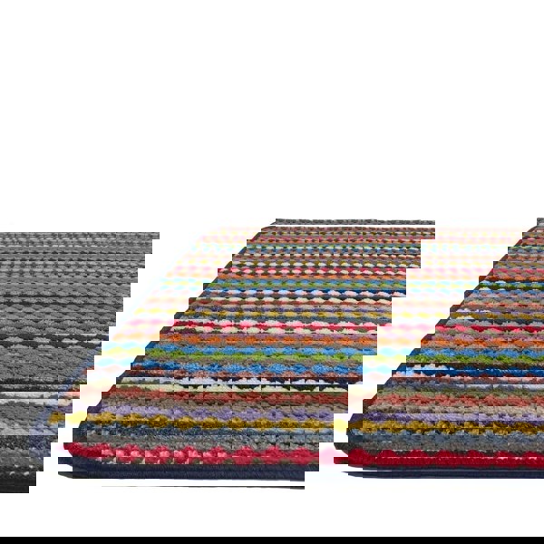 Washable Designer Mats Stripe Design in Multicolour