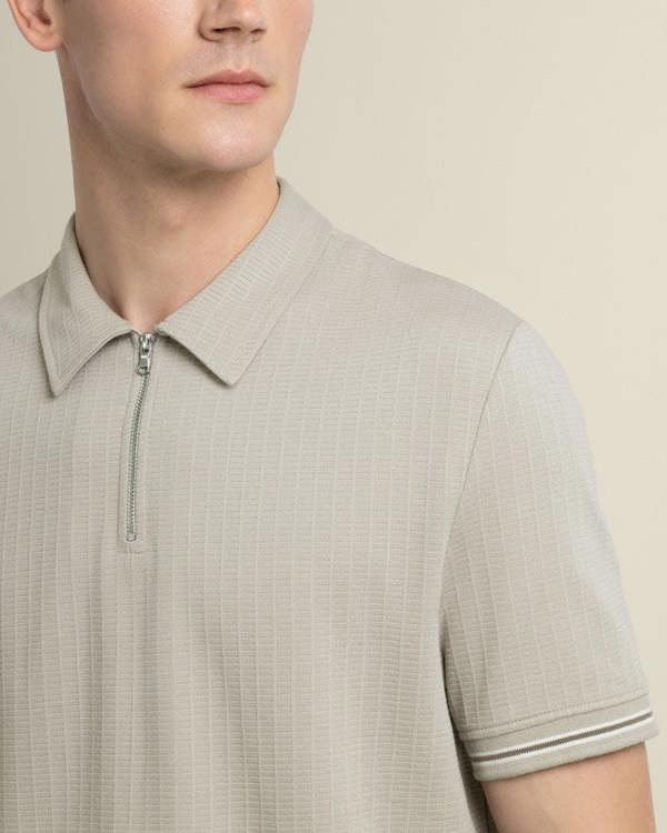 Larsson & Co Helsing - Grid Jacquard Polo Shirt