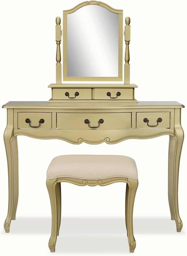 Statement Furniture Juliette Trinket Mirror, Wooden Dressing Table Mirror with Drawers