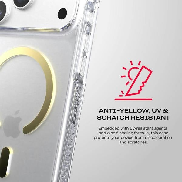 Tech21 Evo Crystal Case with MagSafe for iPhone 17/18 Pro Max 6.9" Clear Gold - T21-11700