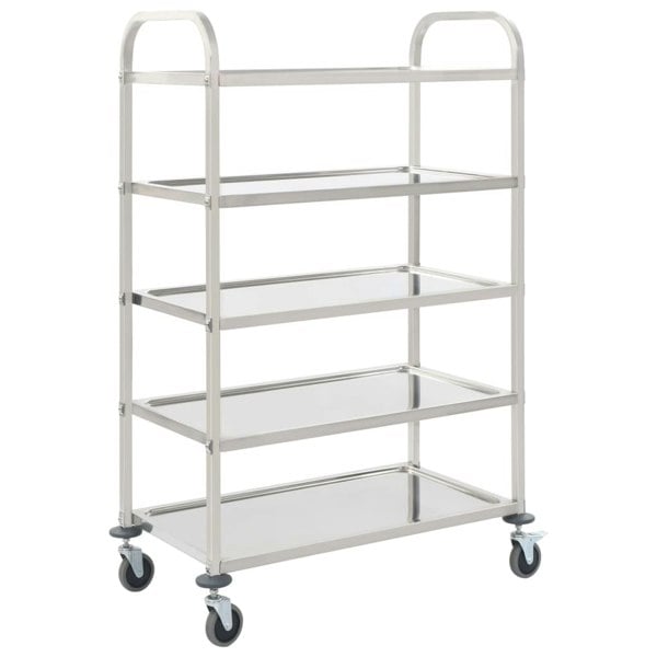 Berkfield 5-Tier Kitchen Trolley 107x55x147 cm Stainless Steel